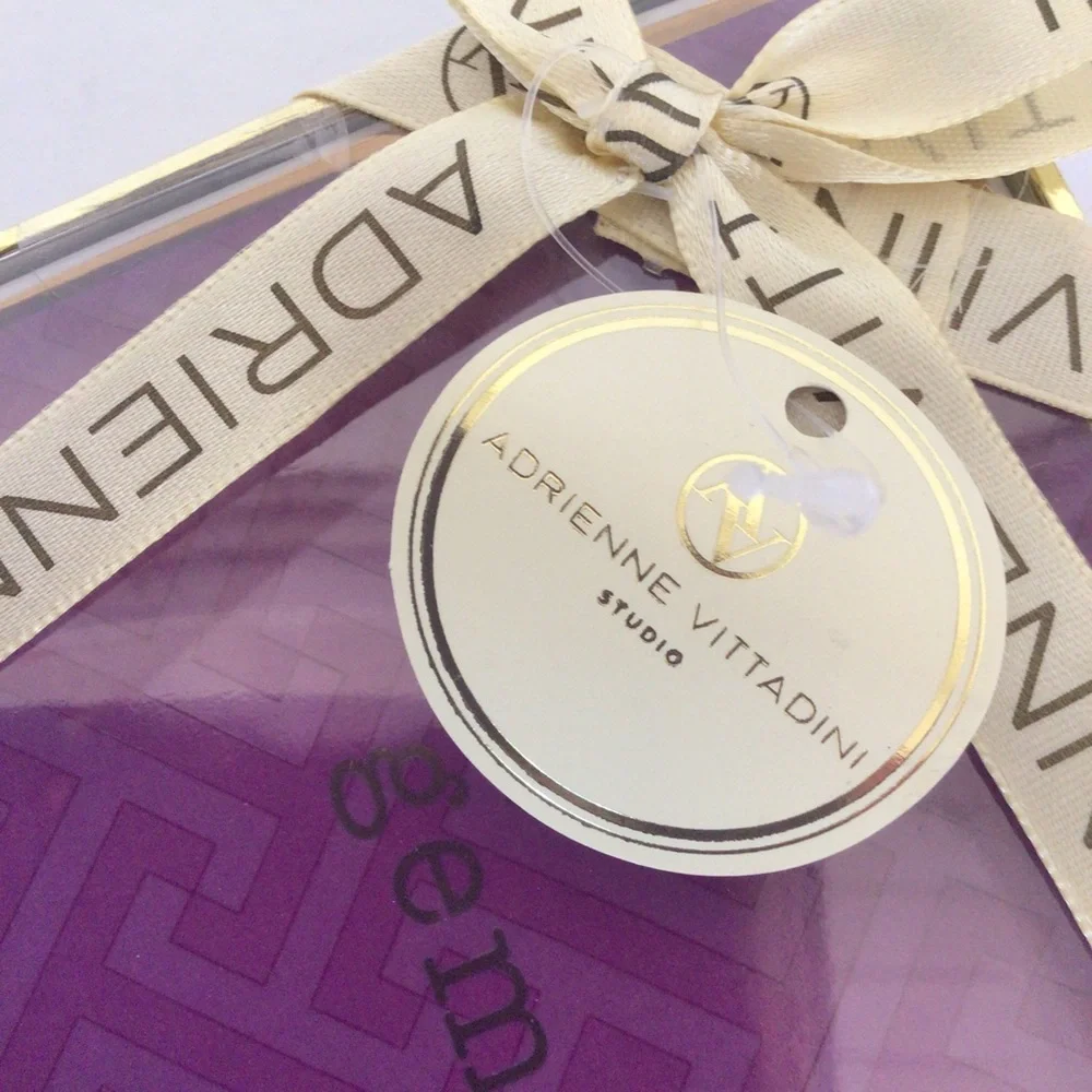 ADRIENNE VITTADINI PURPLE CERAMIC TRINKET TRAY NWT